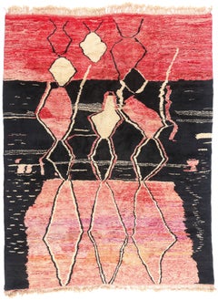 New Modern Berber Beni Mrirt Moroccan Rug with Expressionist Style