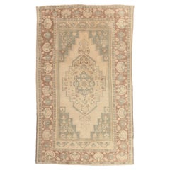 The Anatolian Legacy: A Vintage Turkish Oushak Masterpiece of Timeless Elegance