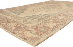 The Anatolian Legacy: A Vintage Turkish Oushak Masterpiece of Timeless Elegance
