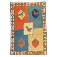 Persischer Gaschgai-Kilim-Teppich mit Tiermotiven aus den 1960er Jahren