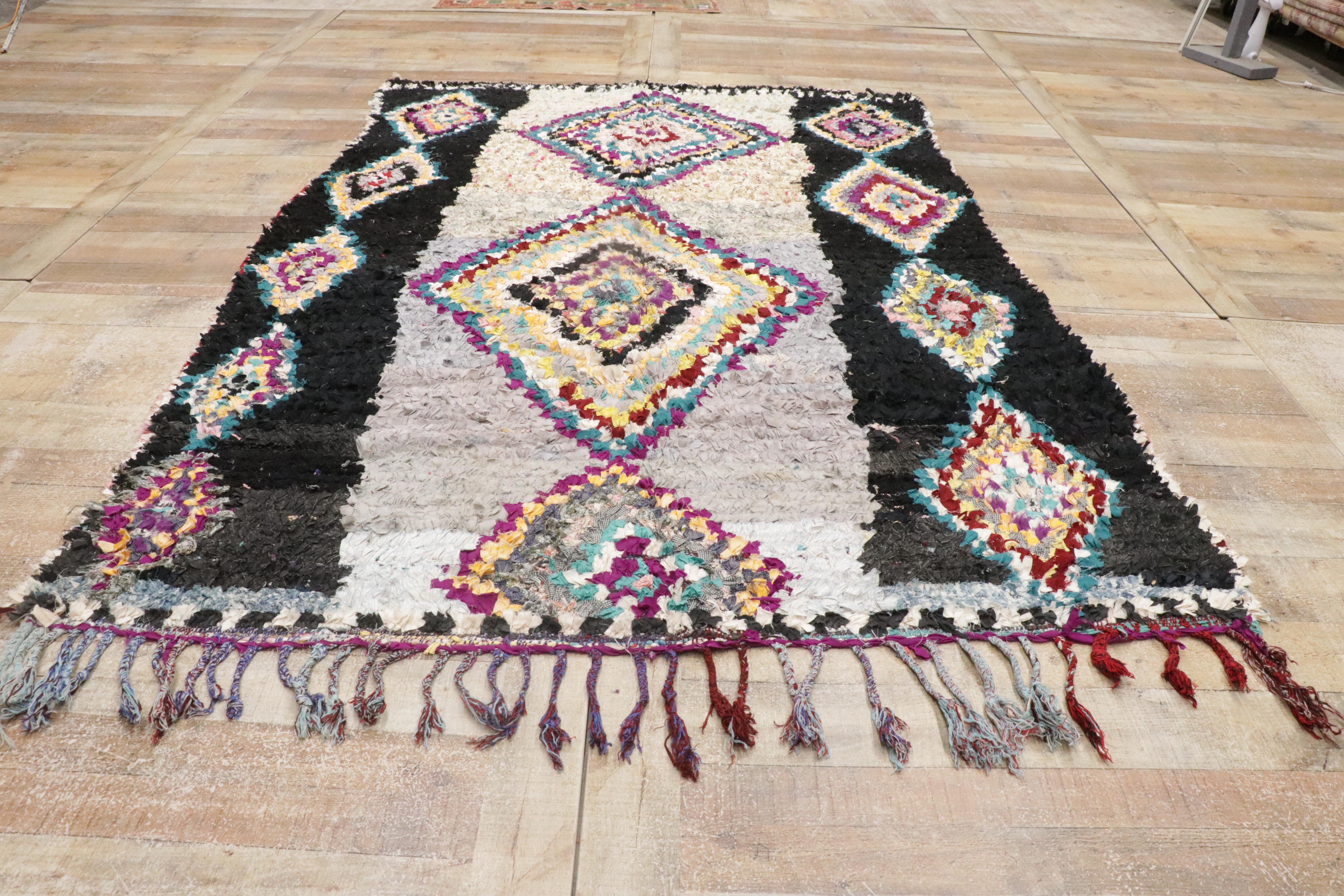 Tapis marocain des années 1980, Boucherouite berbère en vente 4