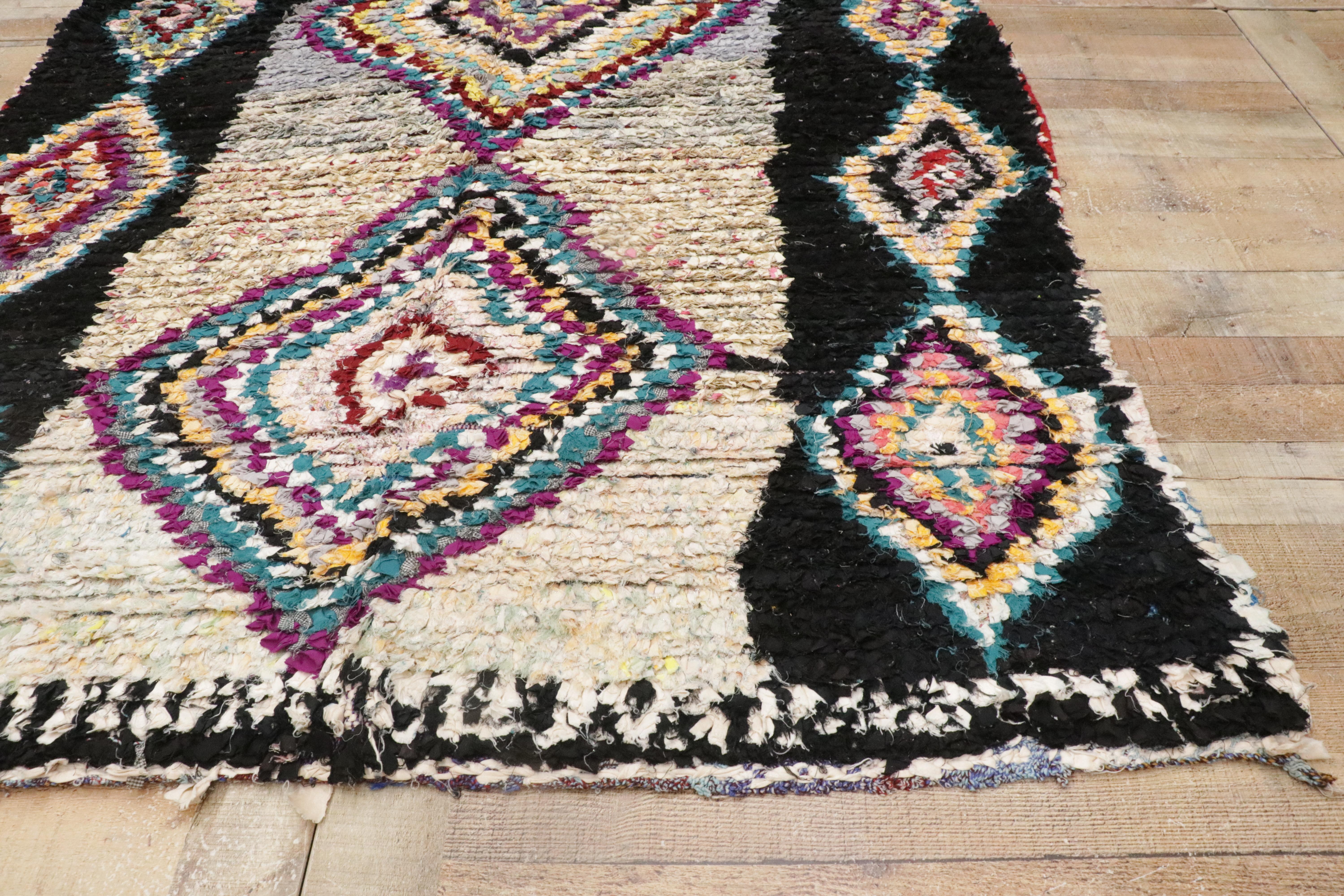 Tapis marocain des années 1980, Boucherouite berbère en vente 6
