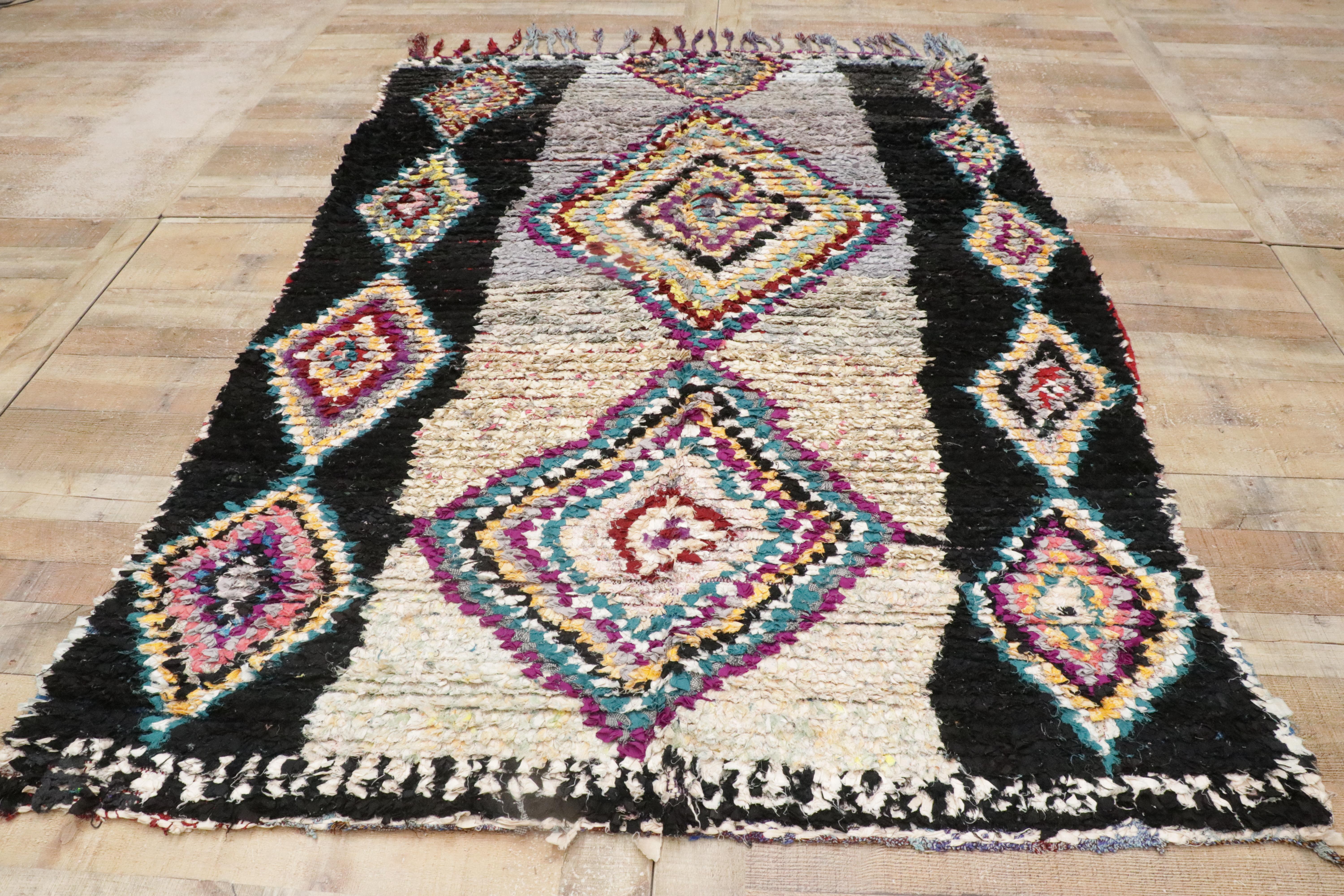 Tapis marocain des années 1980, Boucherouite berbère en vente 2