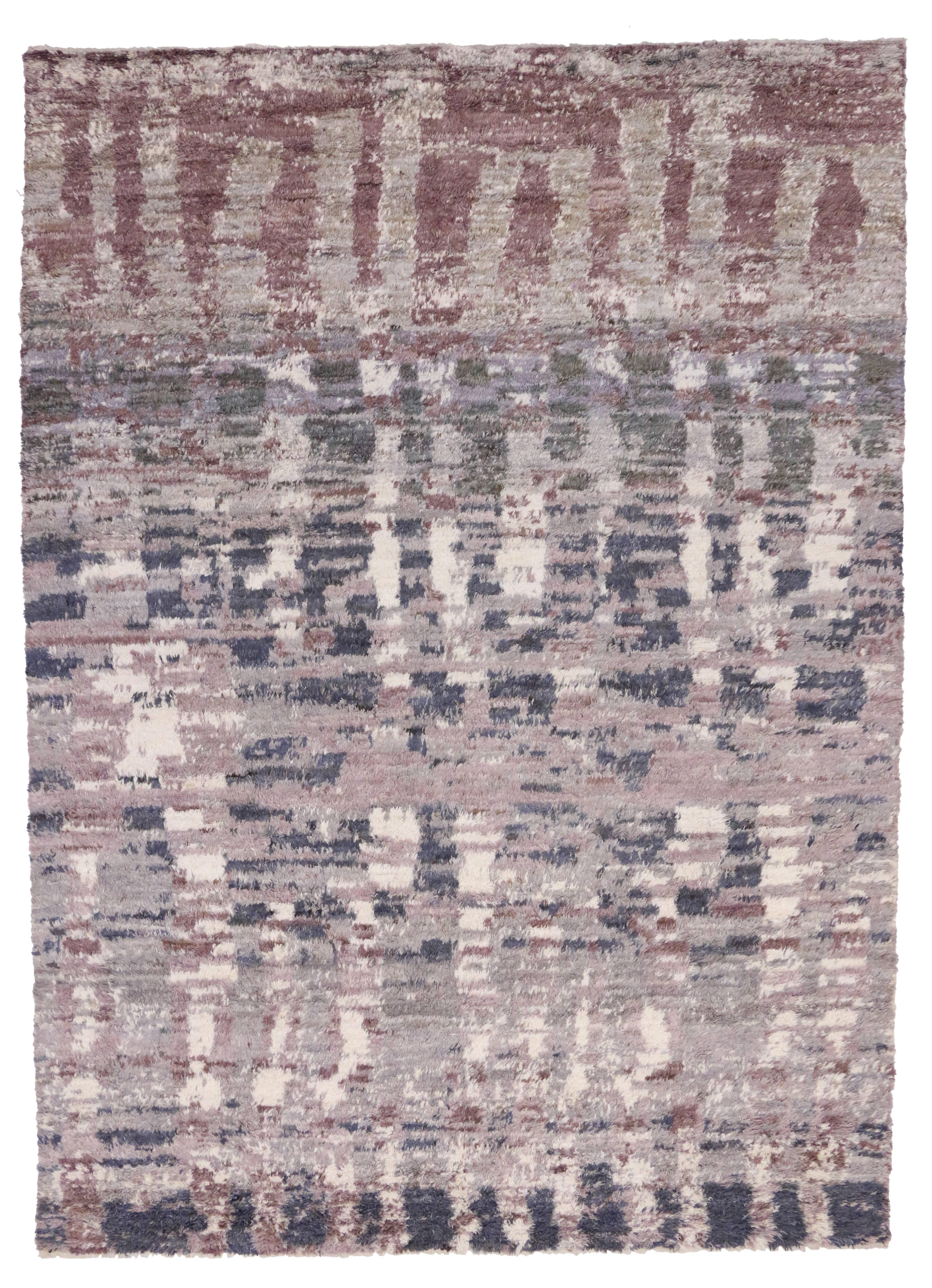 Contemporary Moroccan Style Area Rug with Postmodern Memphis Style 1