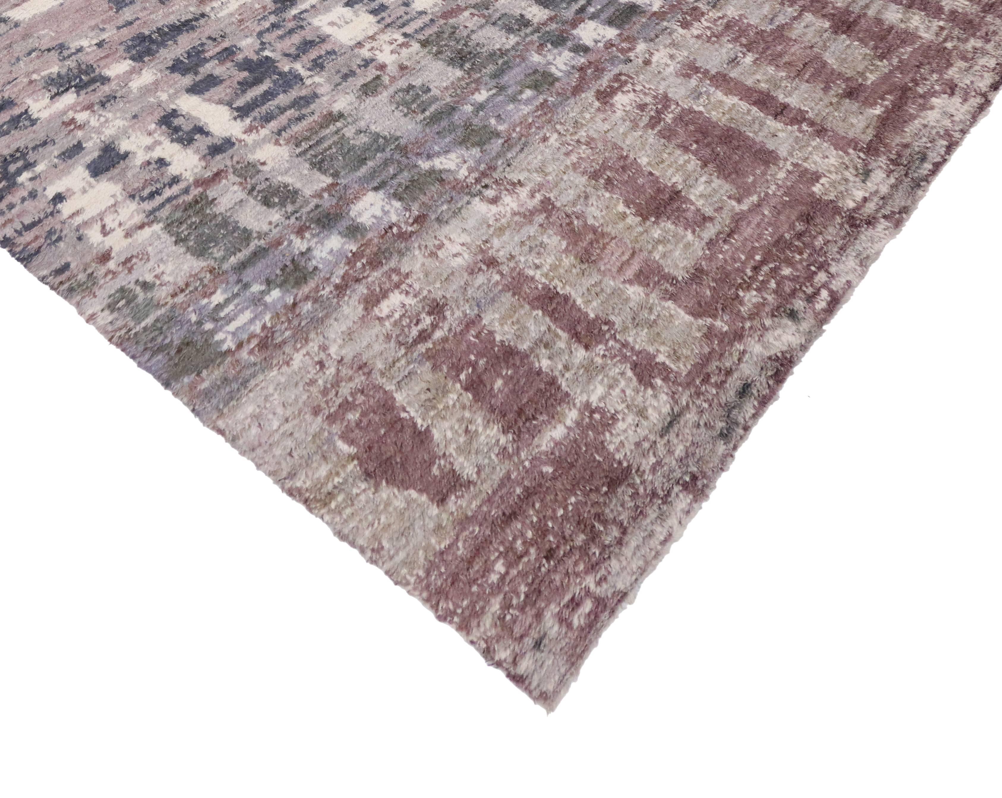 Contemporary Moroccan Style Area Rug with Postmodern Memphis Style 2