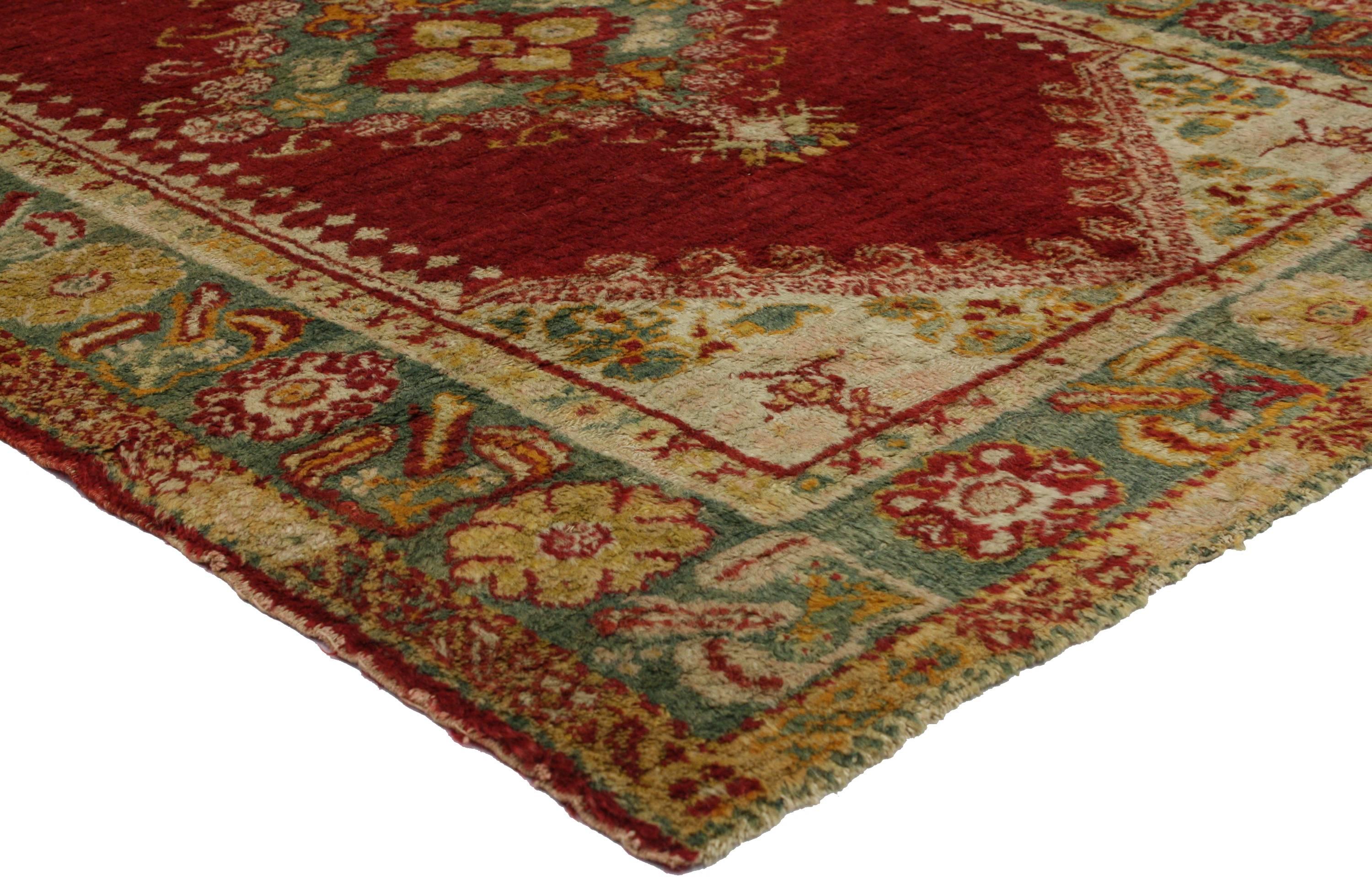 Antiker türkischer Angora- Oushak-Teppich aus dem späten 19. Jahrhundert (Türkisch) im Angebot