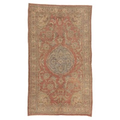 Vintage Turkish Oushak Rug Soft Pastel Earth-Tone Colors