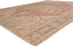 The Sovereign Garden: An Antique Persian Heriz Masterpiece of Timeless Grandeur