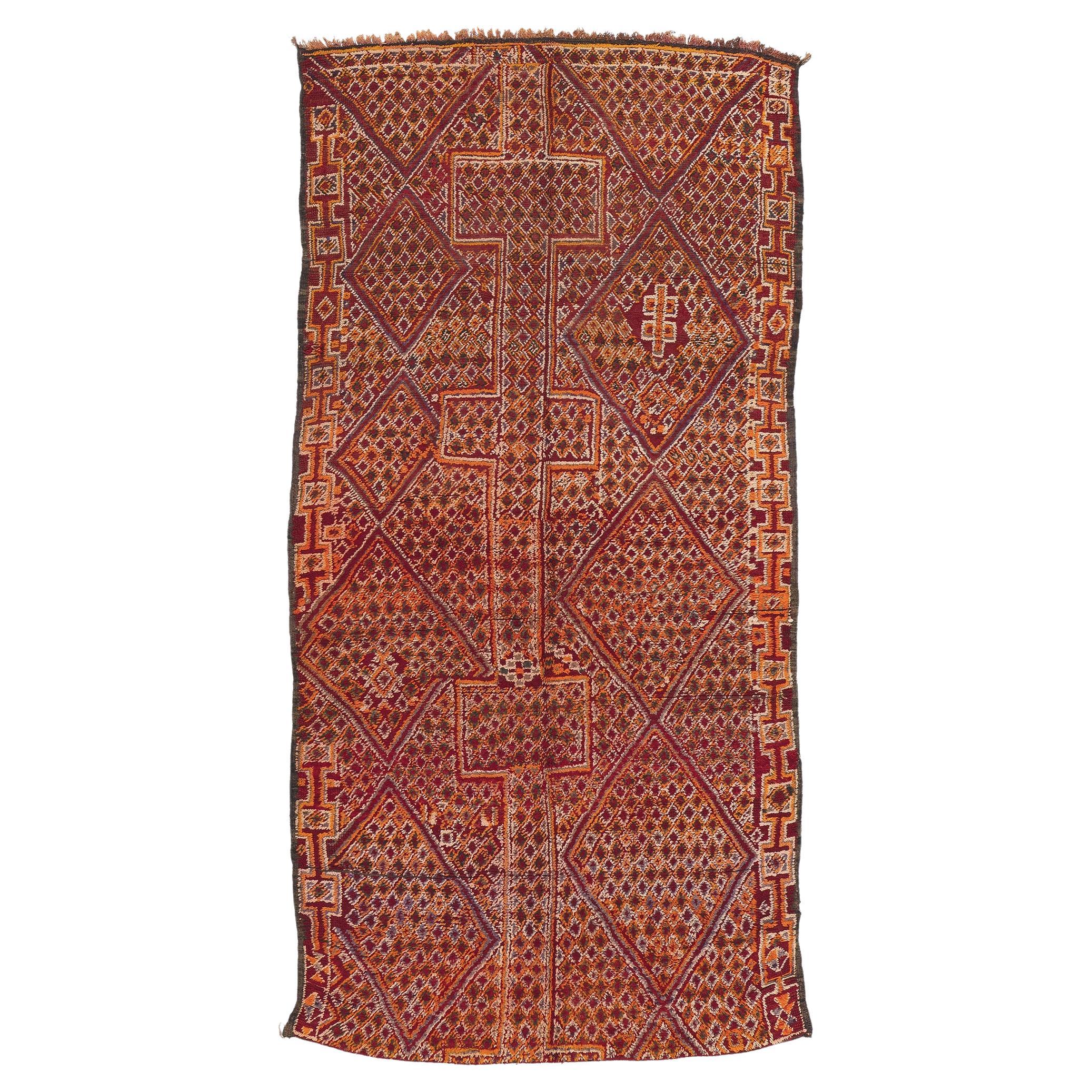 Vintage Beni MGuild Moroccan Rug, Irresistibly Chic Meets Sophisticated Boho For Sale