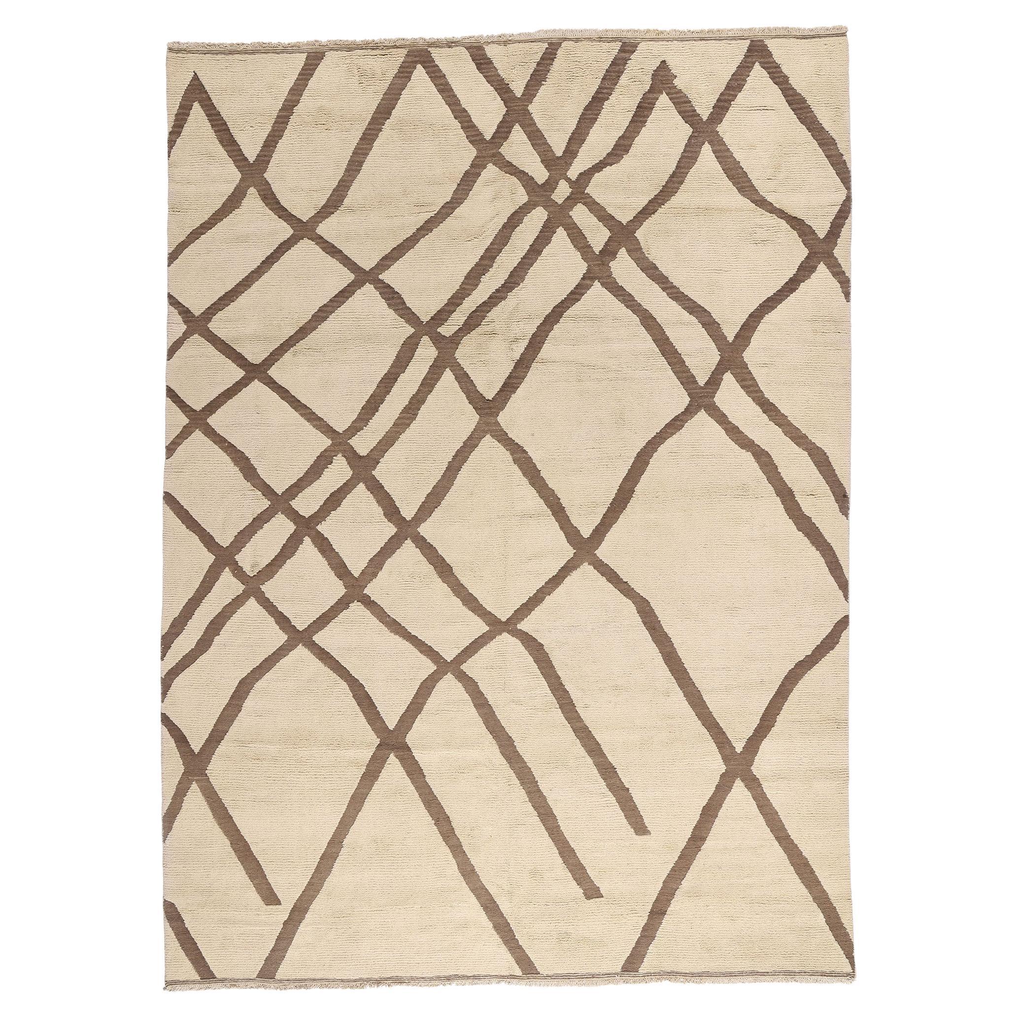 New Organic Modern Moroccan Rug with Minimalist Style