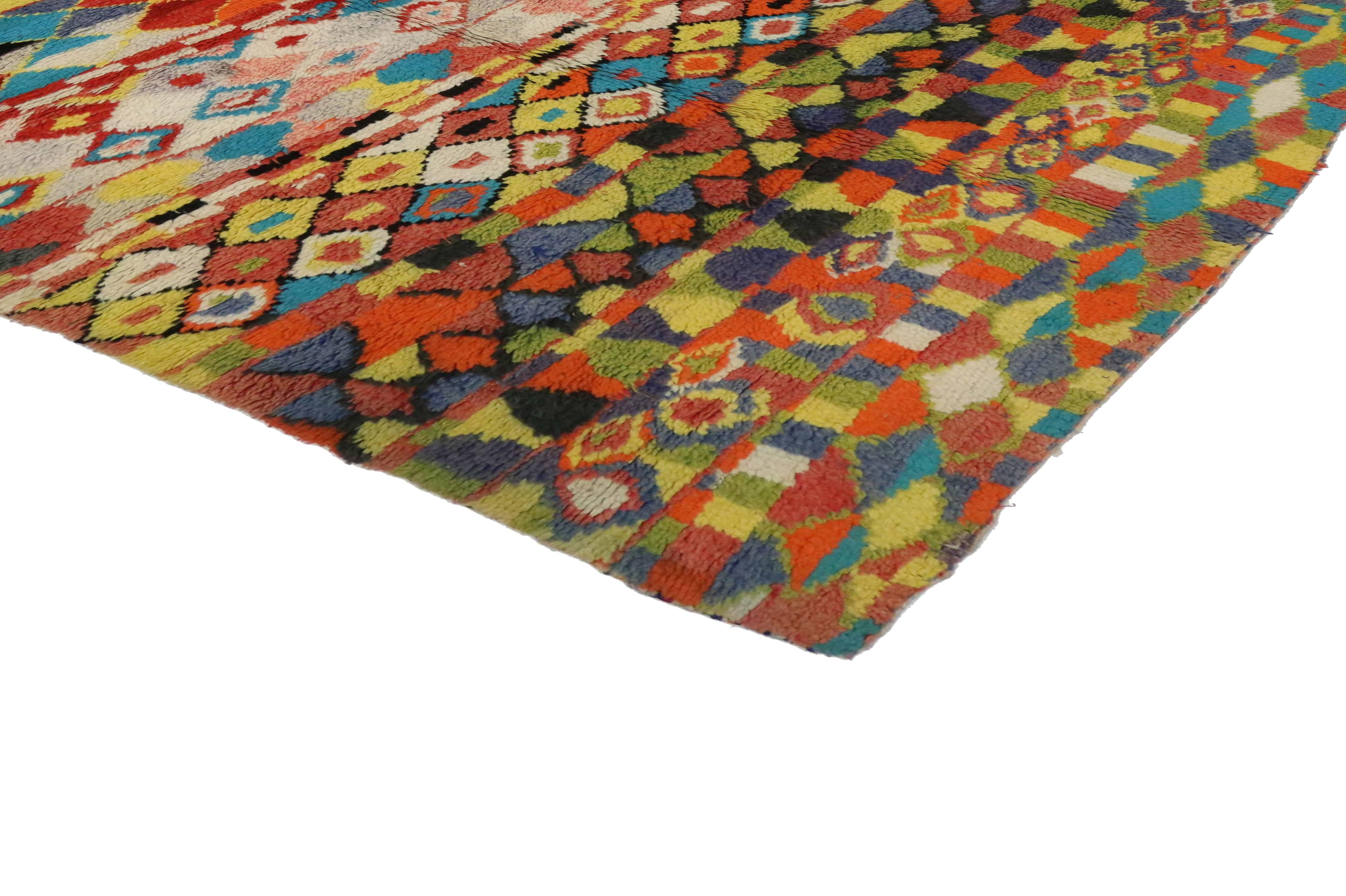 Post-Modern Vintage Moroccan Rug with Contemporary Abstract Design, Berber Moroccan Rug