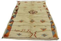 Berber Moroccan Azilal Rug with Tribal Designs and Minimalist Aesthetic
