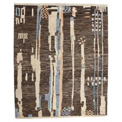 Organic Modern Brutalist Moroccan Rug, Biophilic Design Meets Brutalism