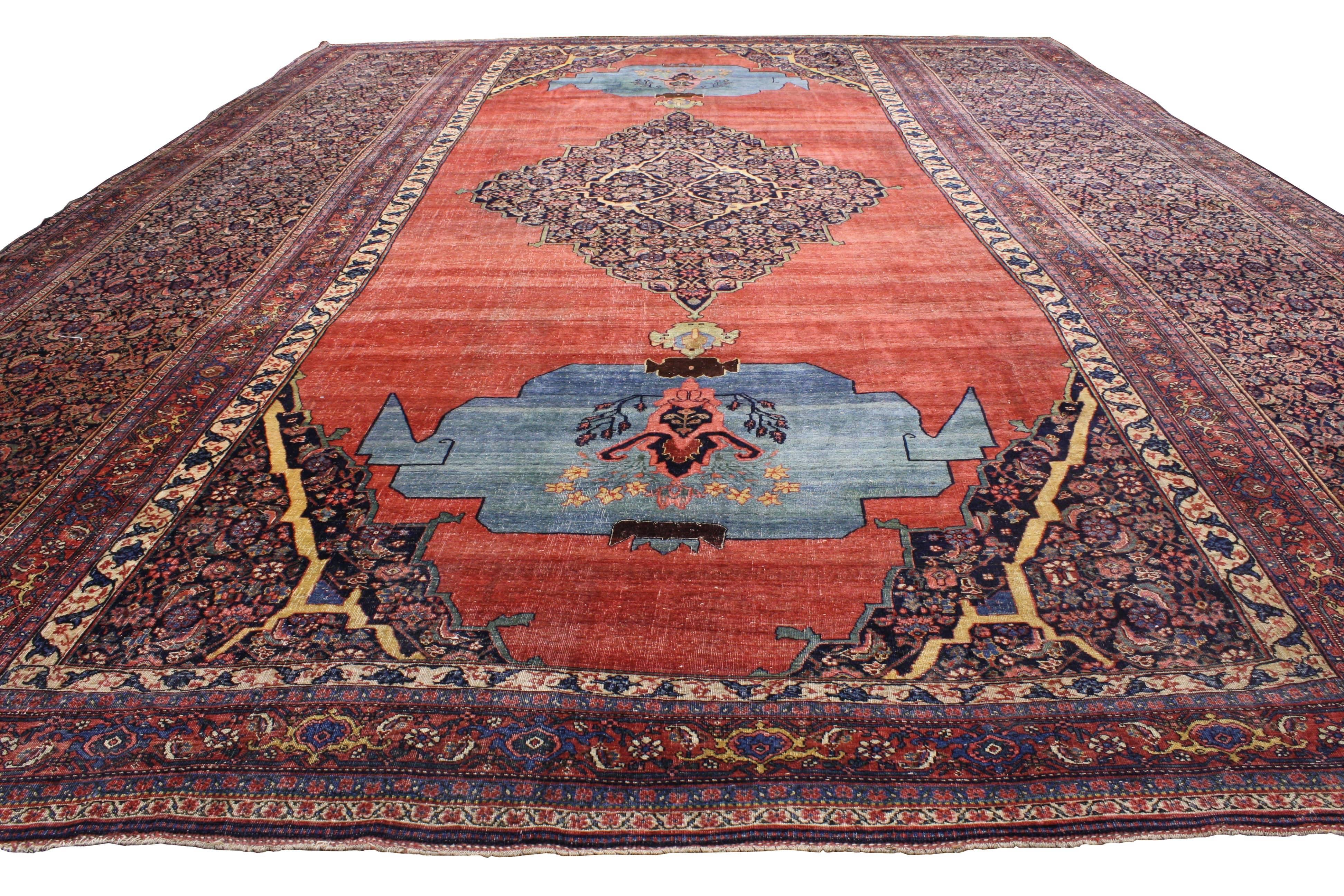 A dynamic and exciting composition, this gorgeous late 19th century Bidjar rug from the 1880s showcases some of the finer qualities exhibited by the Persian iron rug of Iran. This antique Bijar is a historical rug woven in the village of Halvei,
