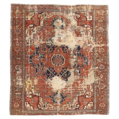 Alfombra Persa Serapi Antigua de Estilo Tradicional de 1880