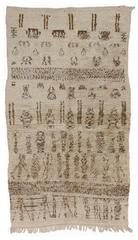 Berber Moroccan Rug with Tribal Design and Mid-Century Modern Style