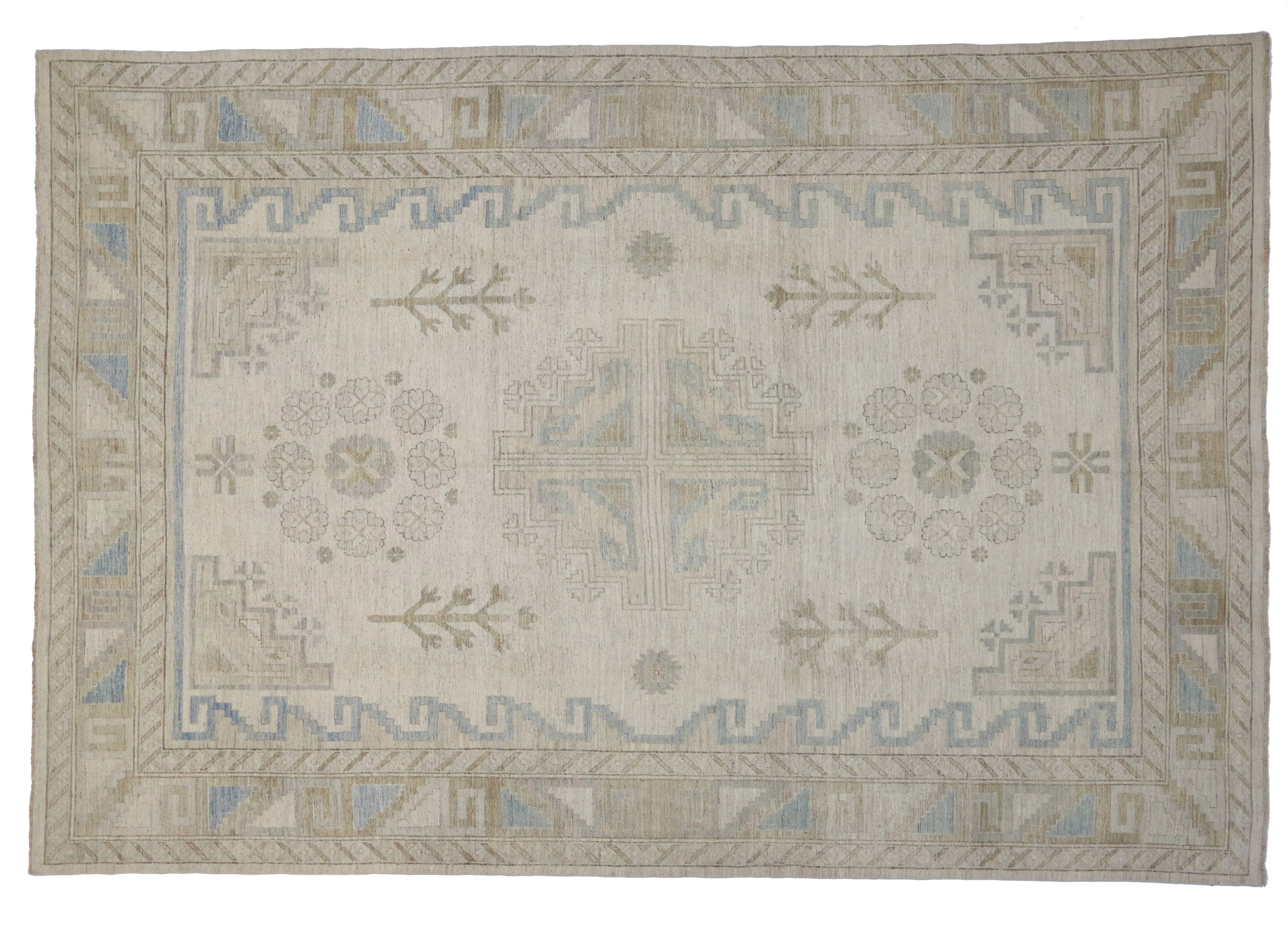New Transitional Area Rug with Khotan Design in Warm, Neutral Colors 4