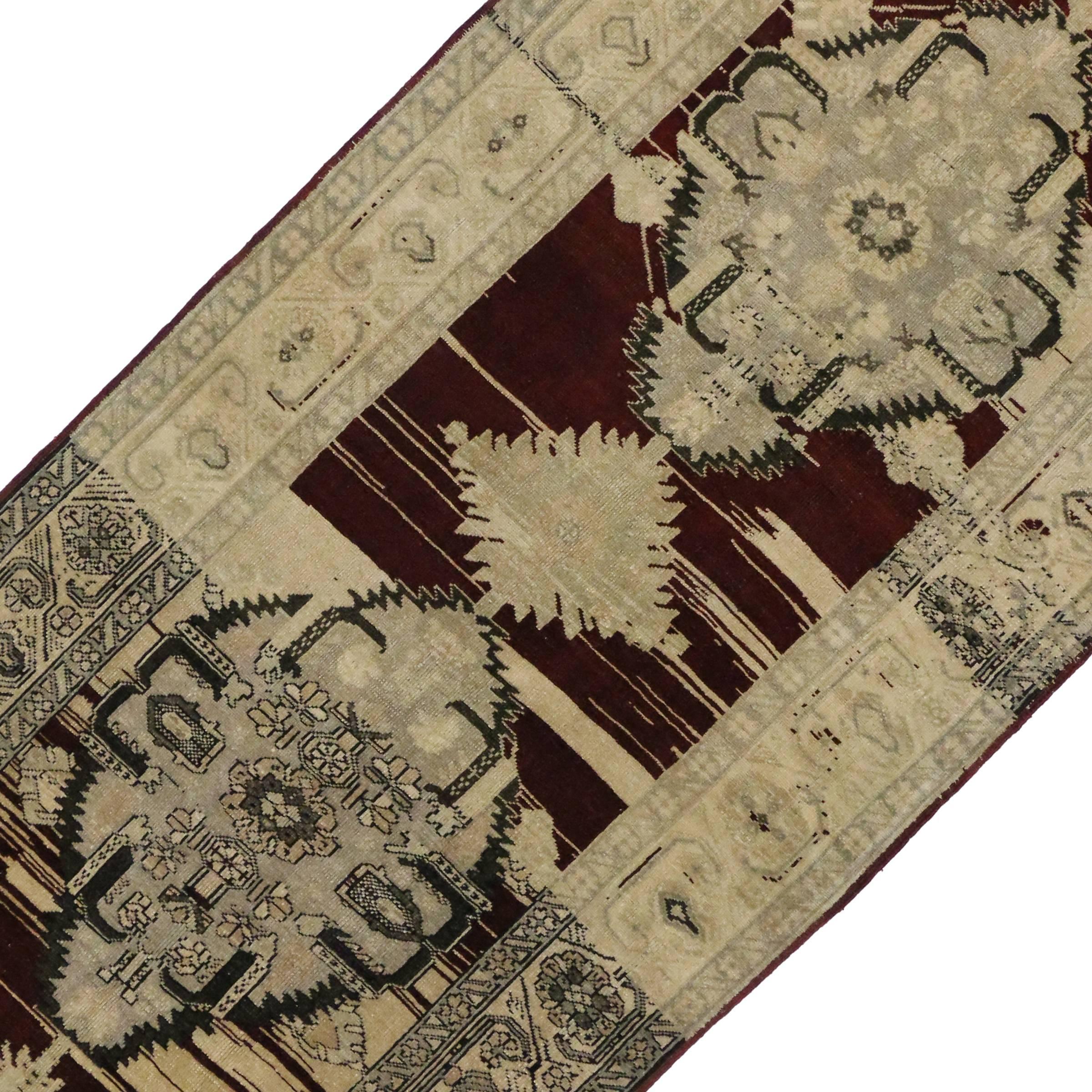 Vintage Turkish Oushak Carpet Runner with Modern Style, Hallway Runner For Sale 2