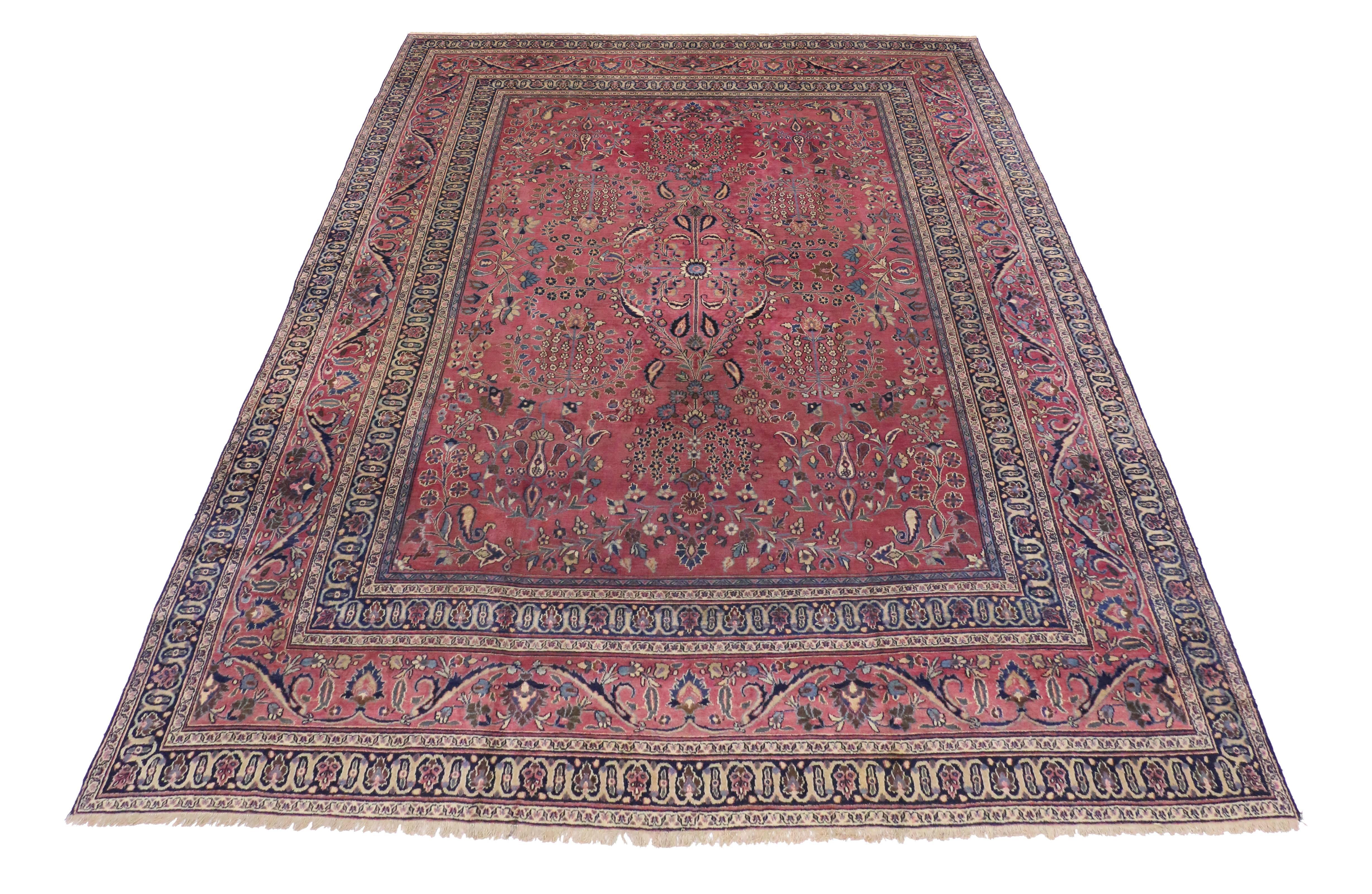 19th Century Antique Persian Khorassan Rug with Modern Victorian Style and Old World Vibes  For Sale