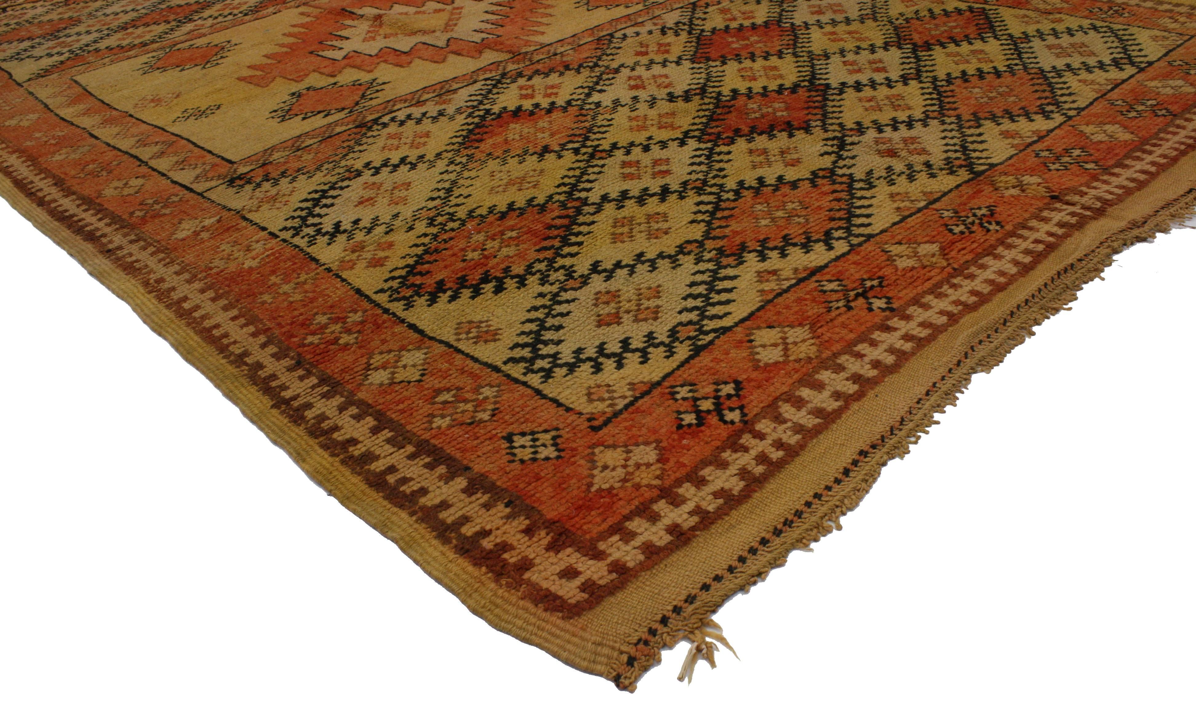 Mid-Century Modern Berber Moroccan Rug with Tribal Design and Modern Style