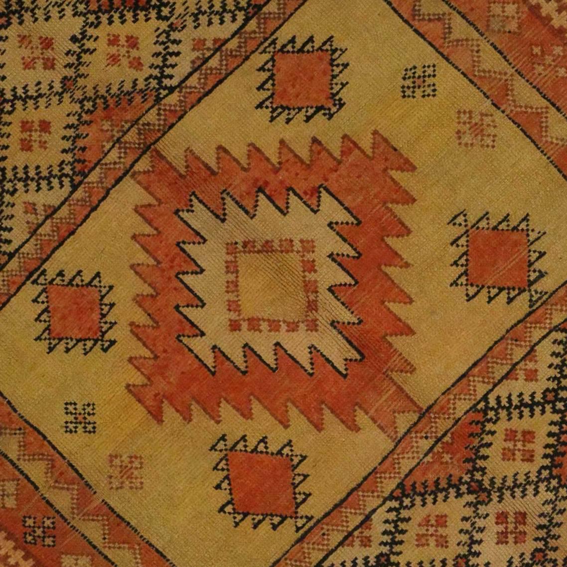 Hand-Knotted Berber Moroccan Rug with Tribal Design and Modern Style