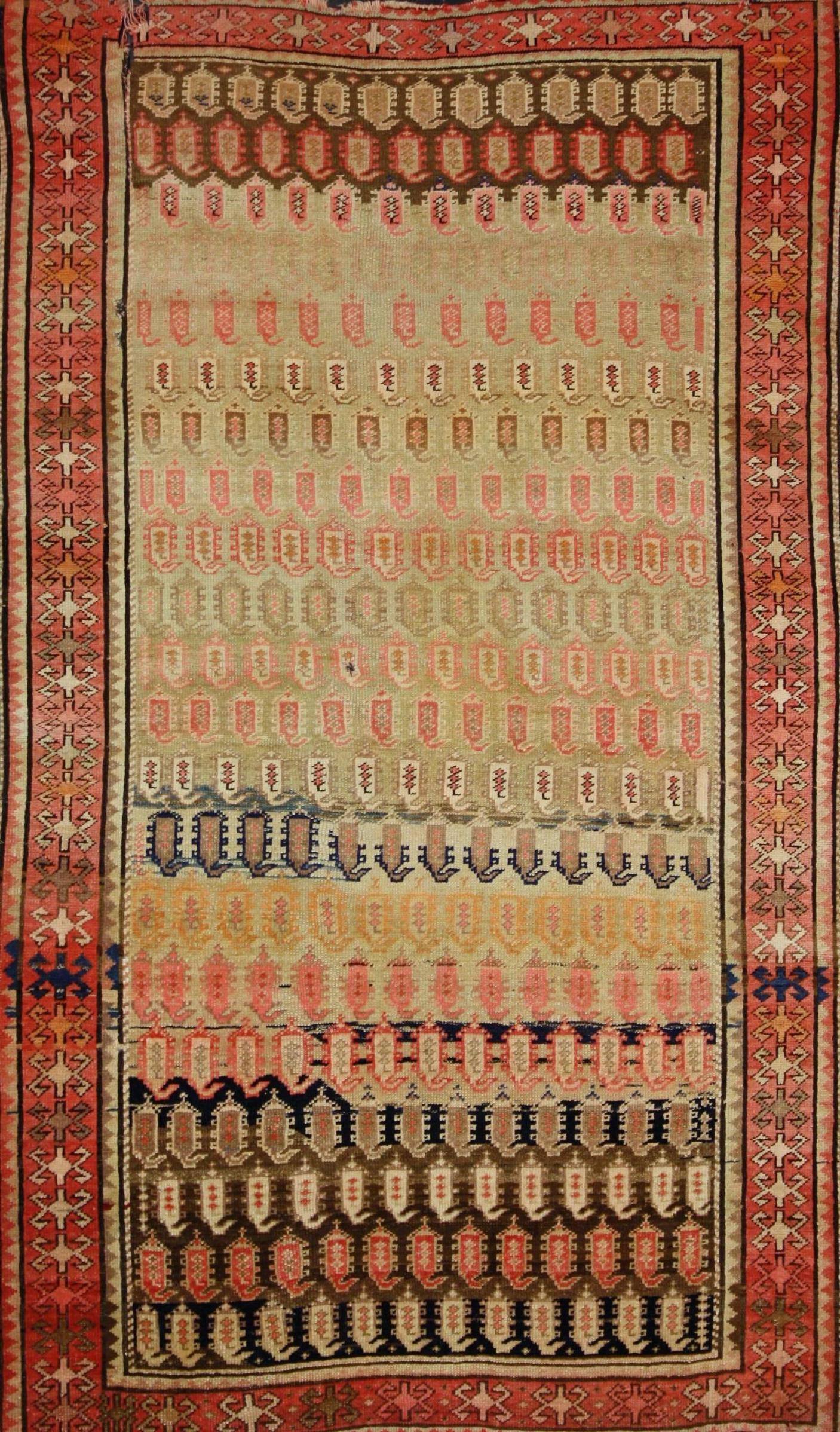 20th Century Antique Caucasian Karabagh Rug with Modern Style For Sale