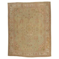 Antique Turkish Oushak Rug with English Country Charm