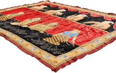 The Royal Marionette Court: An Antique Burmese Kalaga of Ceremonial Splendor