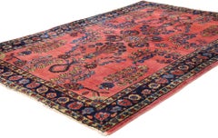 The Eternal Fountain: An Antique Persian Sarouk Masterpiece of Timeless Grace