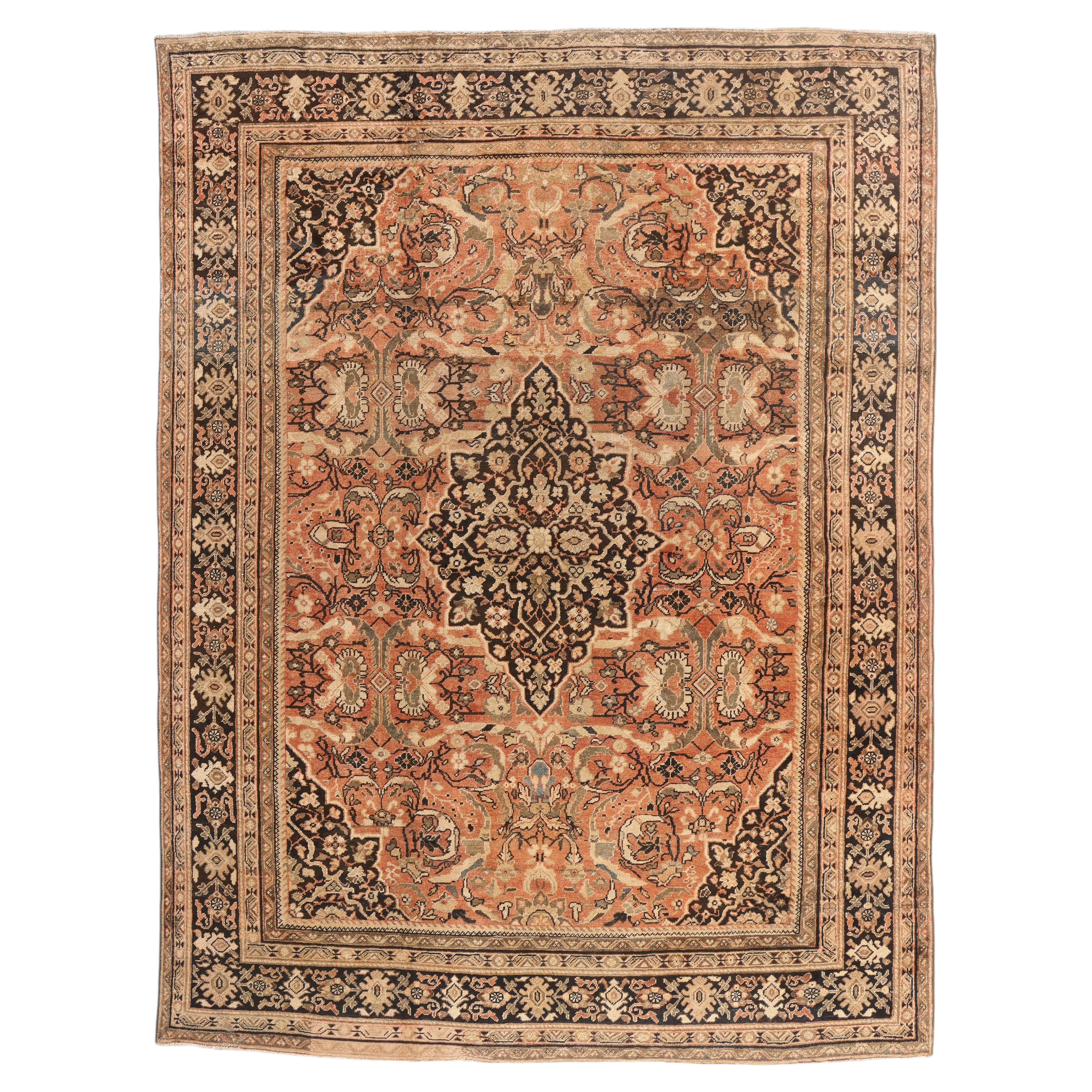 The Noble Reverie: A Late 19th Century Persian Mahal Masterpiece of Grandeur