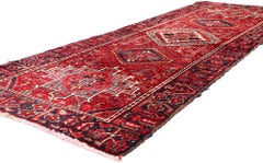 The Crimson Dynasty: An Antique Persian Heriz Masterpiece of Celestial Power