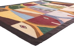 «The Cubist Shoal»: una obra maestra contemporánea del kilim indio, ejemplo de abstracción modernista