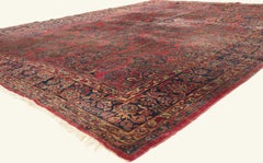The Imperial Garden: An Antique Persian Sarouk Masterpiece of Floral Grandeur