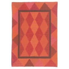 The Harlequin Flame: A Vintage Swedish Röllakan Masterpiece of Modern Elegance