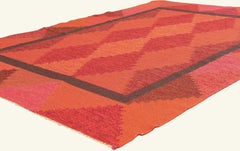 The Harlequin Flame: A Vintage Swedish Röllakan Masterpiece of Modern Elegance