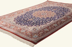 The Royal Arabesque: A Vintage Persian Silk Qum Masterpiece of Timeless Opulence