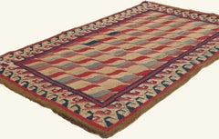 The Waving Ribbons: An Antique American Hooked Rug Masterpiece of Folk Artistry