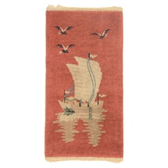 The Auspicious Voyage: An Antique Chinese Art Deco Masterpiece of Prosperity