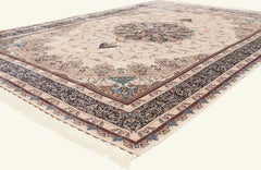 The Imperial Garden: An Exquisite Persian Qum Silk Masterpiece of Floral Majesty