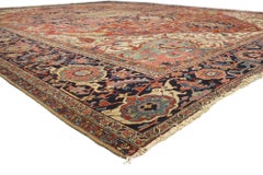 The Sovereign Legacy: An Antique Persian Serapi Masterpiece of Palatial Grandeur