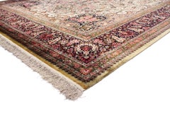 The Silk Jardin Royale: A Vintage Persian Qum Masterpiece of Rococo Splendor