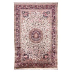 The Silk Jardin Royale: A Vintage Persian Qum Masterpiece of Rococo Splendor