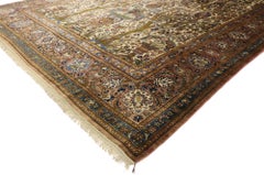The Celestial Sanctuary: Antique Mohtasham Kashan Silk Masterpiece of Paradise
