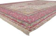 The Rococo Reverie: A Vintage Persian Tabriz Masterpiece of Palatial Splendor