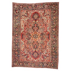 The Imperial Legacy: Antique Persian Heriz Masterpiece of Timeless Elegance