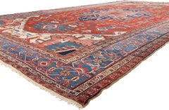 The Crimson Citadel: Late 19th Century Persian Serapi Masterpiece of Noble Grace