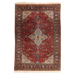 The Crimson Court: A Rare Persian Tabriz Hunting Rug of Aristocratic Grandeur