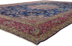 The Floral Sovereign: A Vintage Persian Kerman Masterpiece of Timeless Elegance