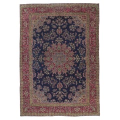 The Floral Sovereign: A Vintage Persian Kerman Masterpiece of Timeless Elegance
