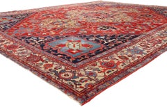 The Qajar Sovereign: An Antique Persian Serapi Masterpiece of Timeless Elegance